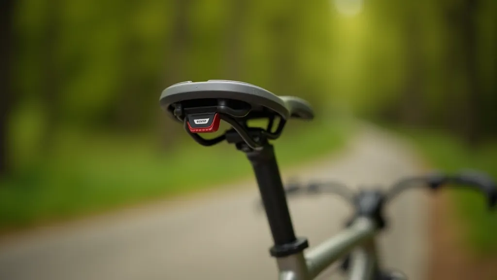 Comfortable bicycle seat and frame detail, showing ergonomic design for senior cyclists